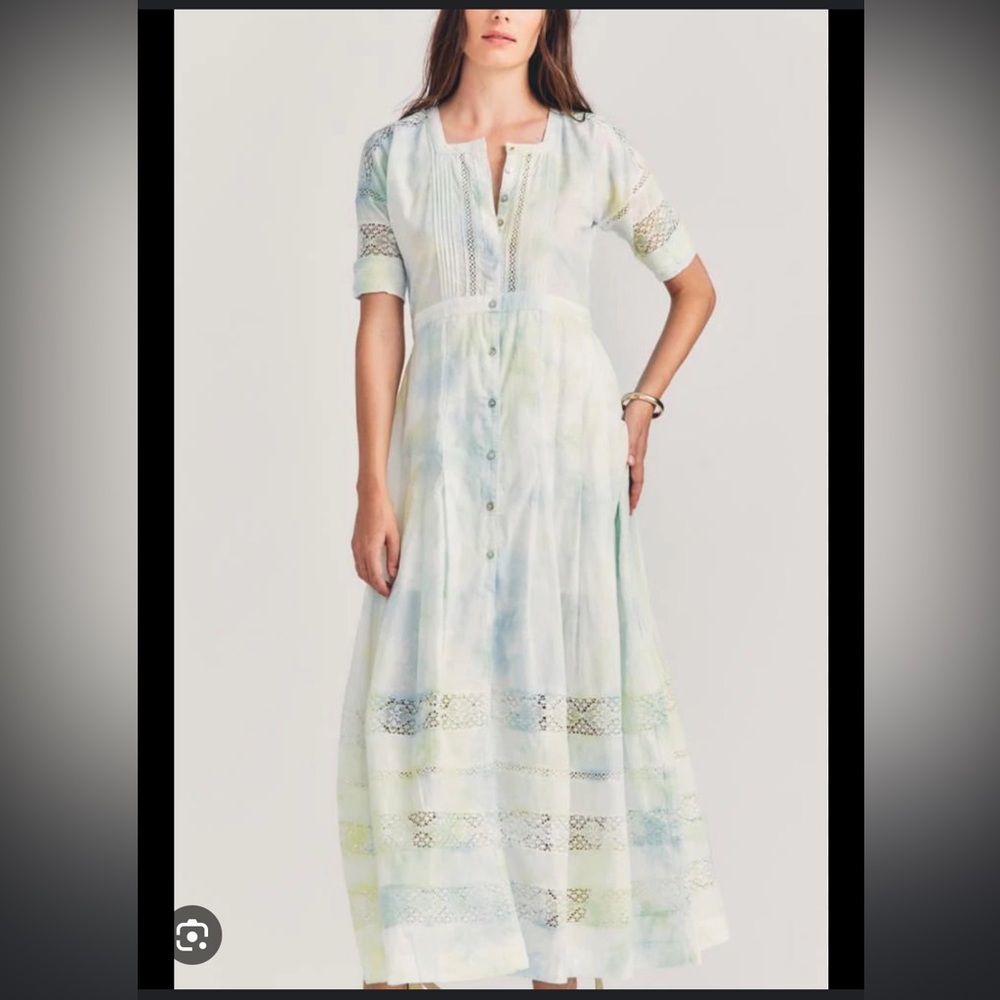 Love shack fancy Edie dress in lily pond NWT